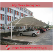 Design Car Parking Shade Steel Bleachers Tensile Fabric Structure Canopy